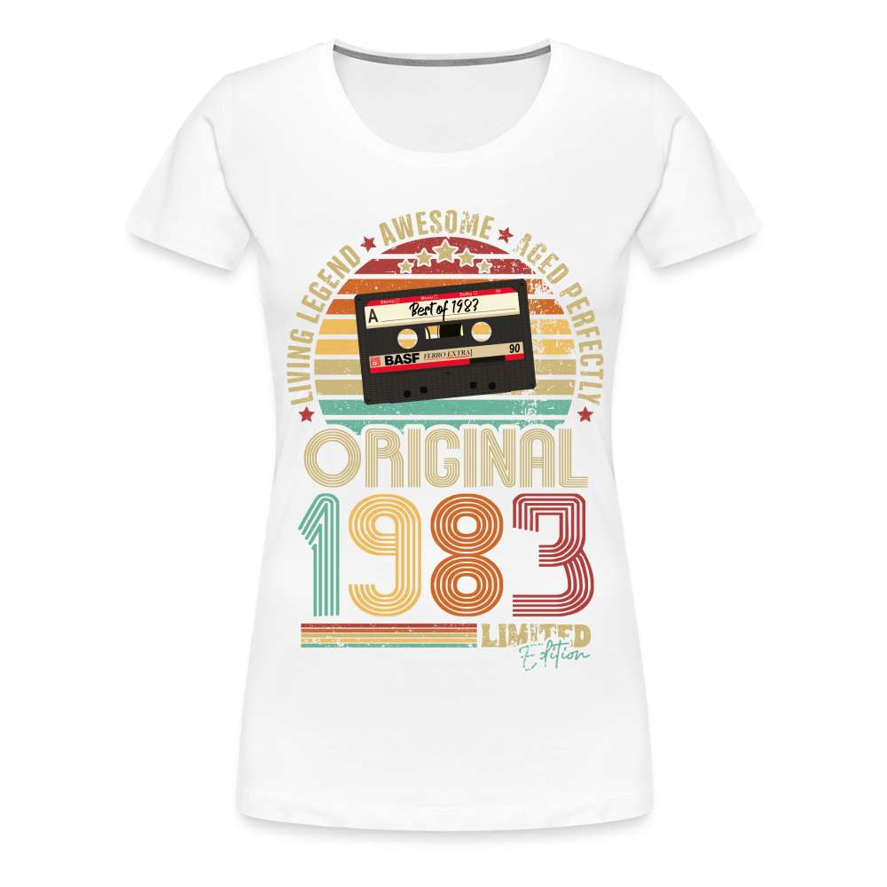40. Geburtstag Geboren 1983 Retro Kassette Limited Edition Geschenk Damen Premium T-Shirt - weiß