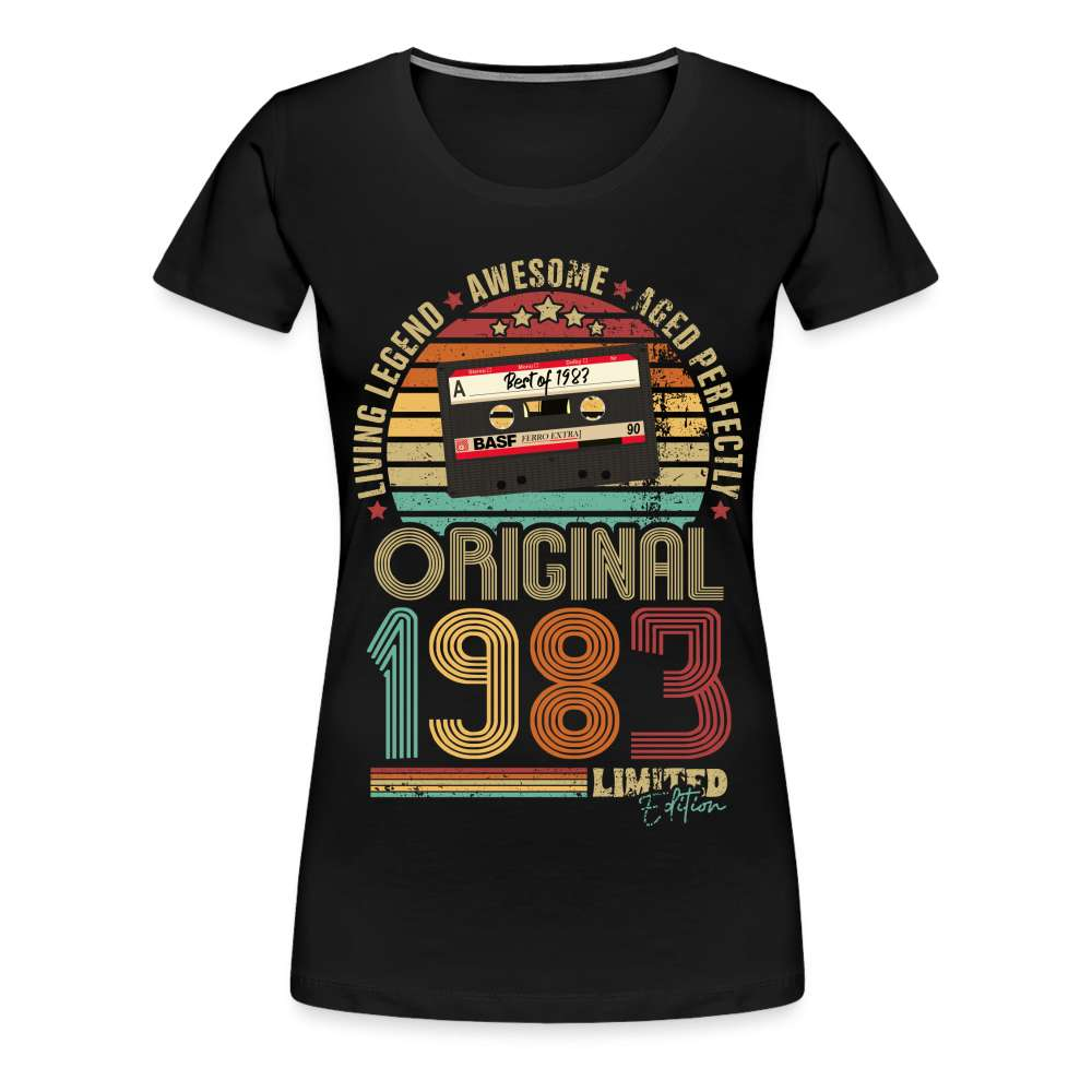 40. Geburtstag Geboren 1983 Retro Kassette Limited Edition Geschenk Damen Premium T-Shirt - Schwarz
