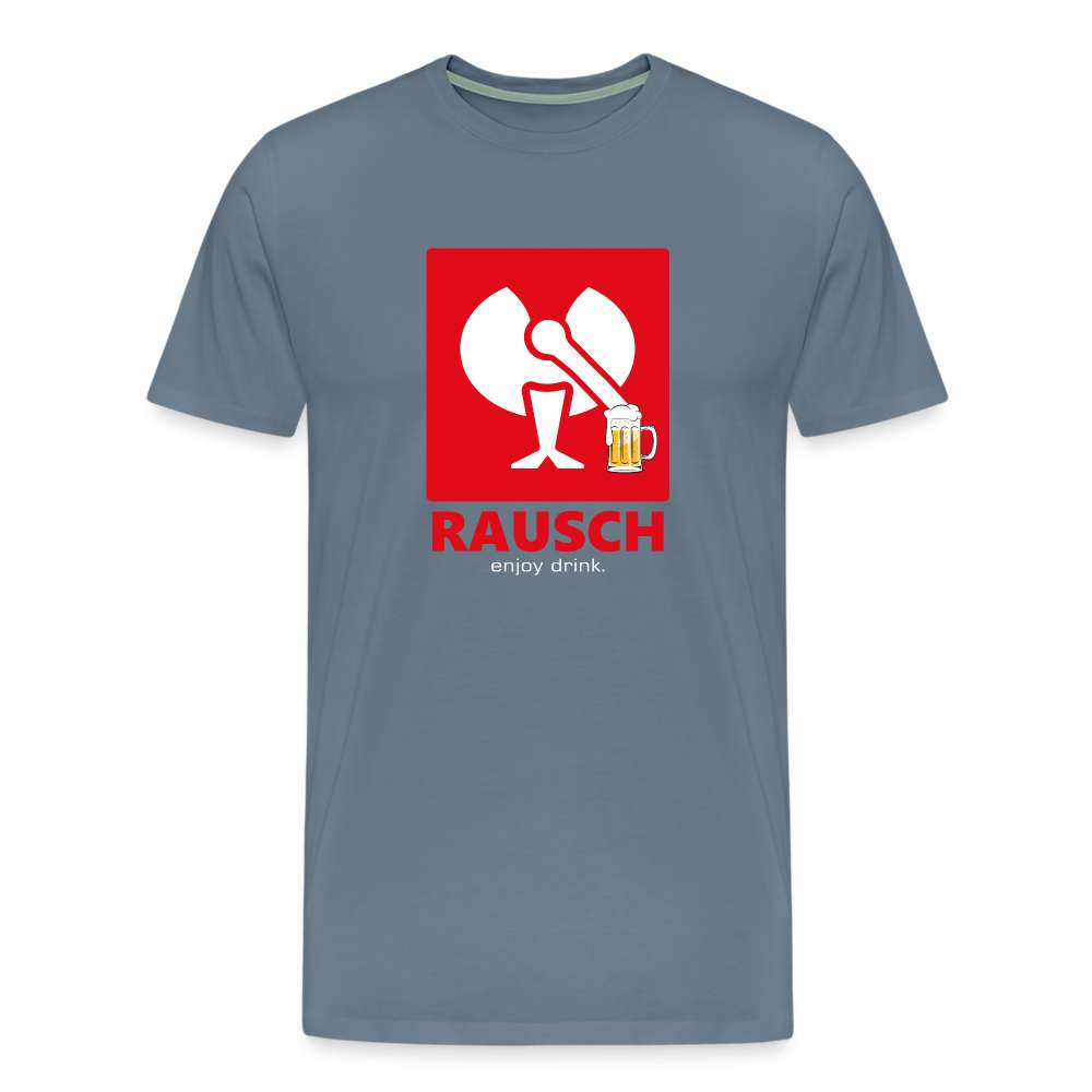 Bier Engelbert Rausch Parodie Lustiges Geschenk Herren Premium T-Shirt - Blaugrau