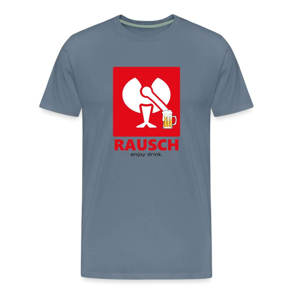 Bier Engelbert Rausch Parodie Lustiges Geschenk Herren Premium T-Shirt - Blaugrau