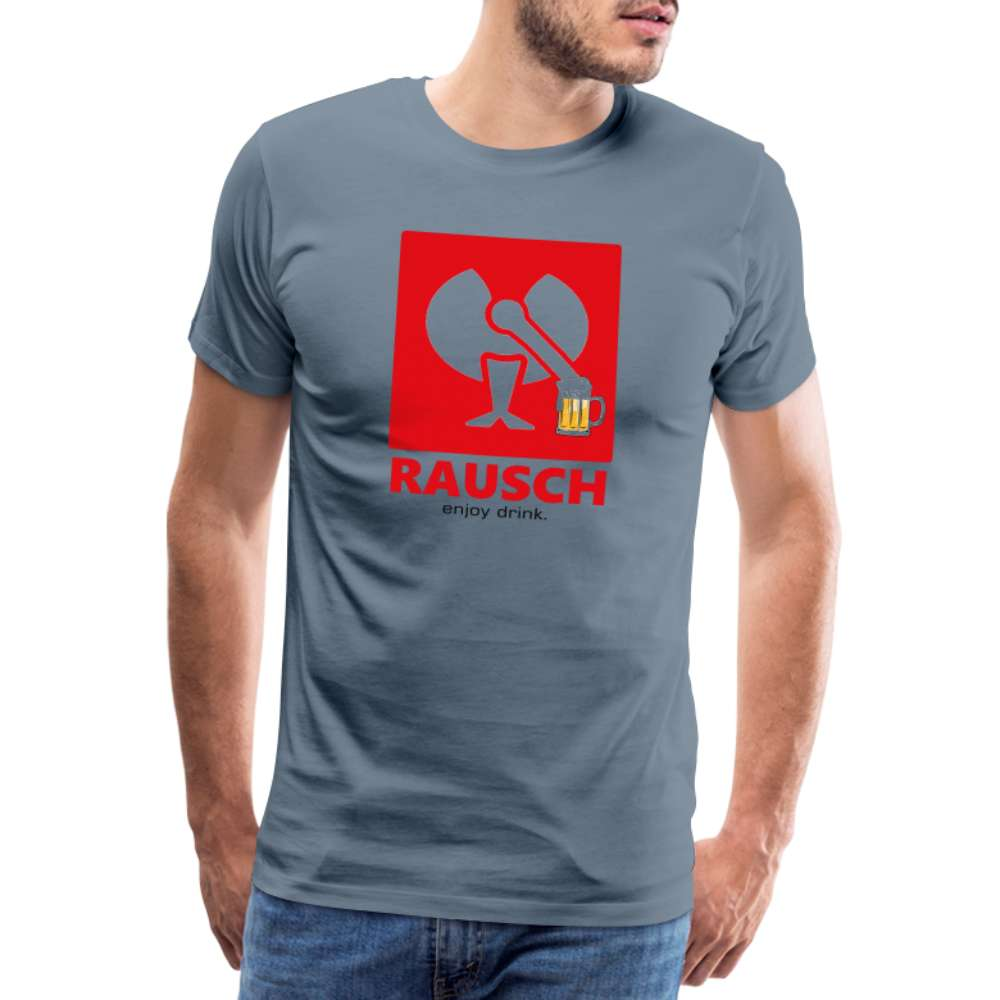 Bier Engelbert Rausch Parodie Lustiges Geschenk Herren Premium T-Shirt - Blaugrau