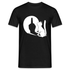 Lustige Katze Schatten Mittelfinger T-Shirt - Schwarz