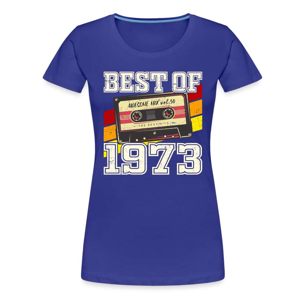 50. Geburtstag Retro Kassette Best of 1973 Geschenk Frauen Premium T-Shirt - Königsblau