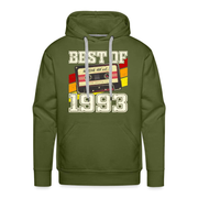 30. Geburtstag Retro Kassette Best of 1993 Geschenk T-Shirt Premium Hoodie - Olivgrün
