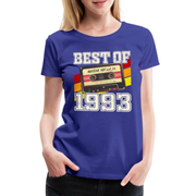 30. Geburtstag Retro Kassette Best of 1993 Geschenk Frauen Premium T-Shirt - Königsblau