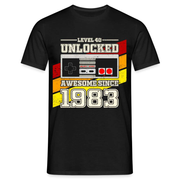 40. Geburtstag Gamer Level 40 Unlocked 1983 Geschenk T-Shirt - Schwarz