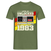 40. Geburtstag Gamer Level 40 Unlocked 1983 Geschenk T-Shirt - Militärgrün