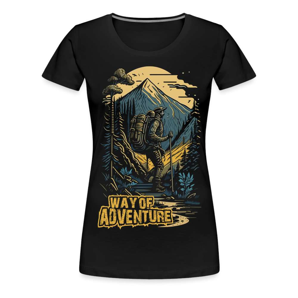 Wandern Camping - Way Of Adventure - Frauen Premium T-Shirt - Schwarz