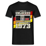 50. Geburtstag Gamer Level 40 Unlocked 1973 Geschenk T-Shirt - Schwarz