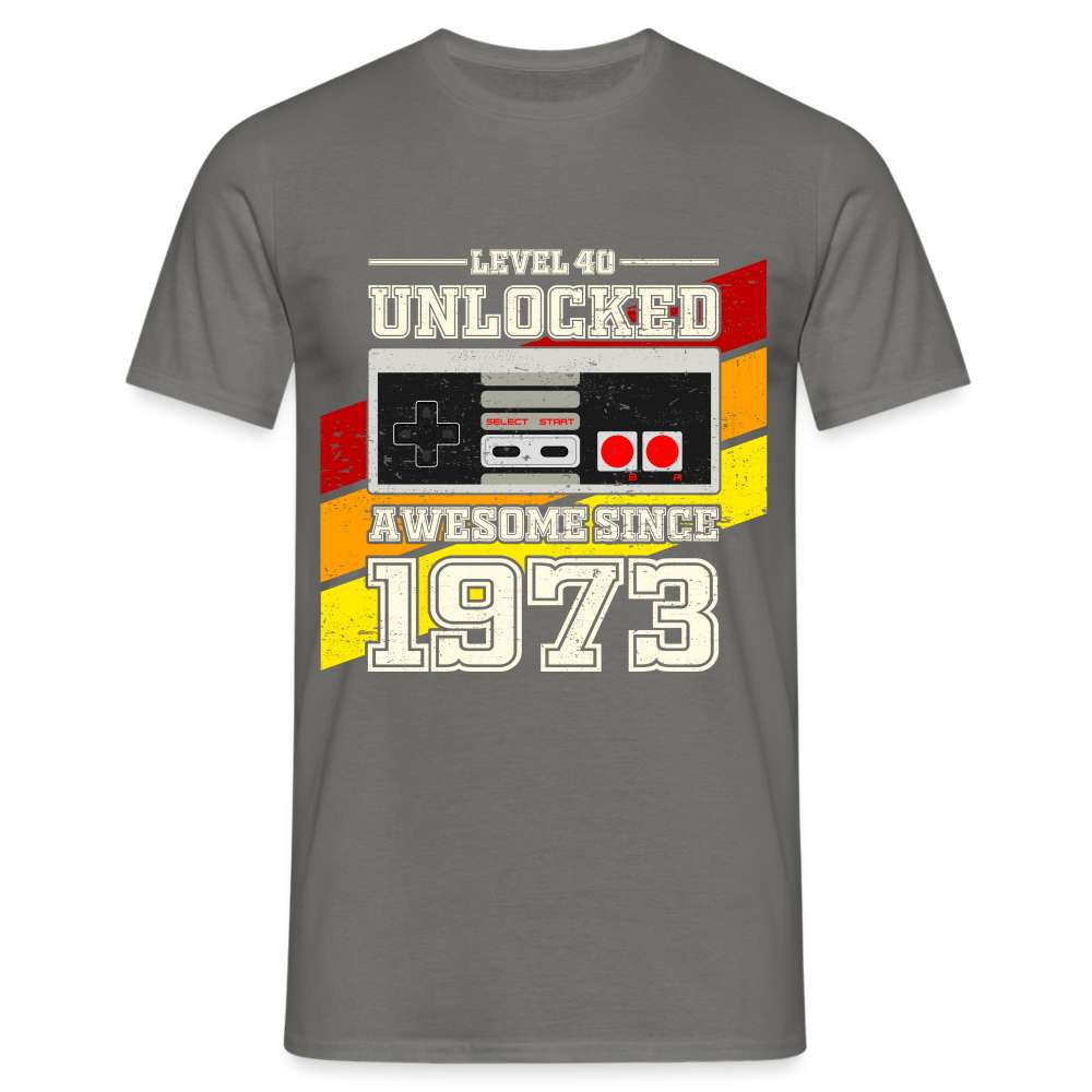 50. Geburtstag Gamer Level 40 Unlocked 1973 Geschenk T-Shirt - Graphit
