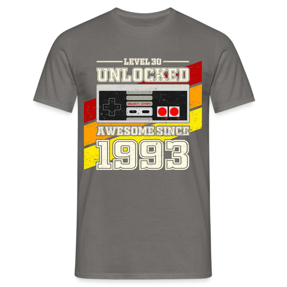 30. Geburtstag Gamer Level 40 Unlocked 1993 Geschenk T-Shirt - Graphit