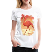 Stolzer Flamingo Tropisches Frauen Premium T-Shirt - weiß