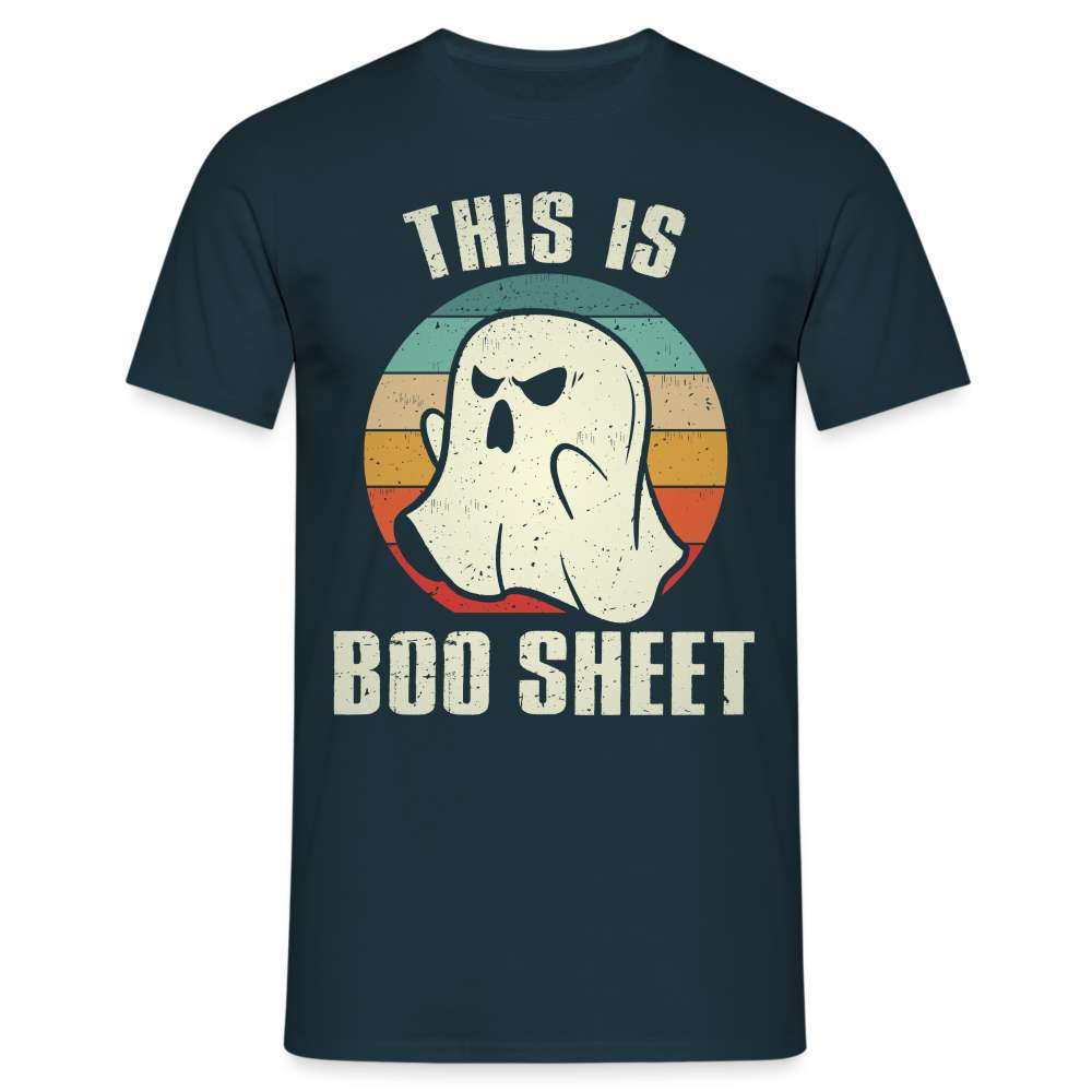 Halloween Kostüm - BOO SHEET- Lustiges Halloween T-Shirt - Navy