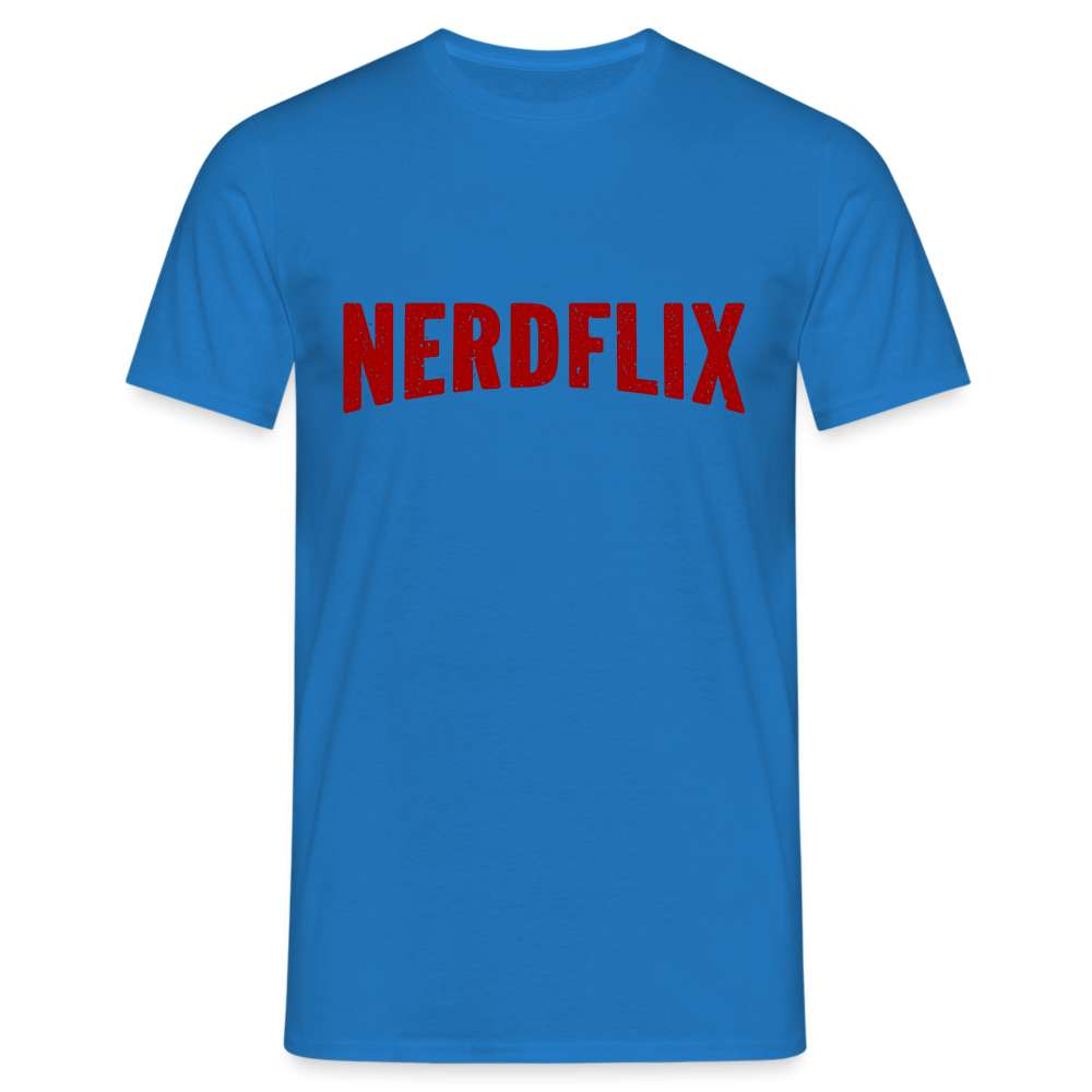 Nerdflix Lustiges Nerd Computer Freak Geschenk T-Shirt - Royalblau