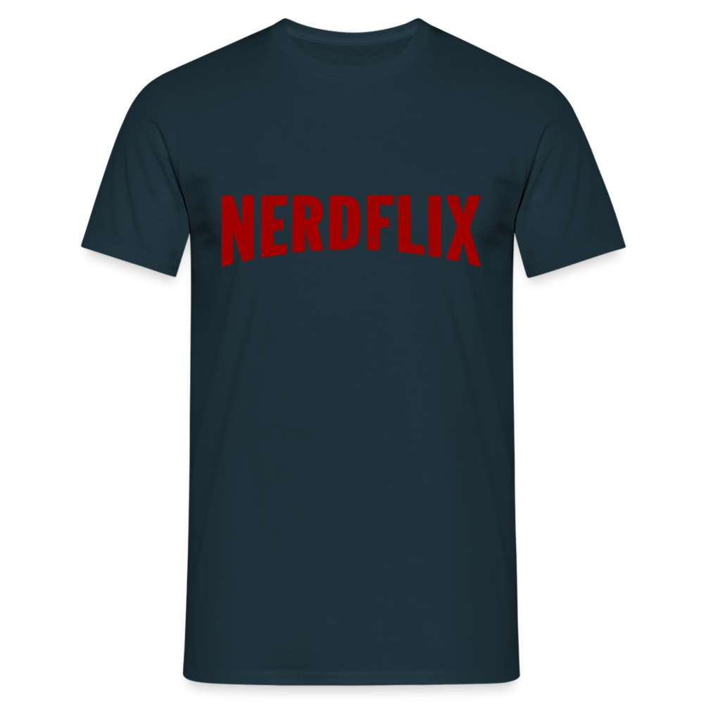 Nerdflix Lustiges Nerd Computer Freak Geschenk T-Shirt - Navy