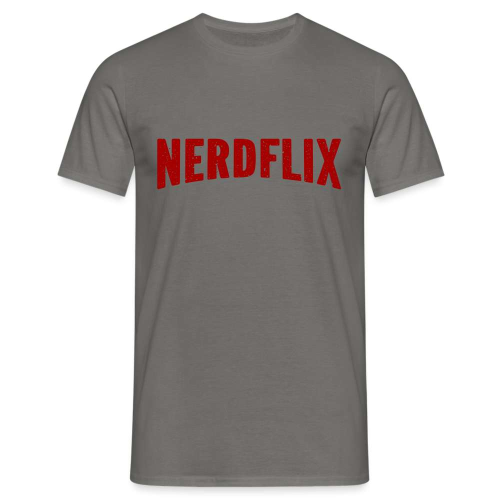 Nerdflix Lustiges Nerd Computer Freak Geschenk T-Shirt - Graphit