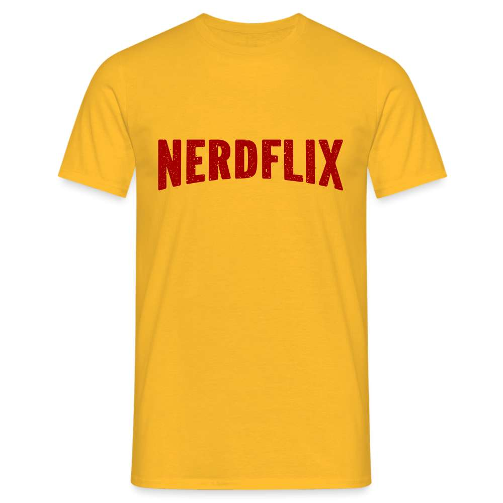 Nerdflix Lustiges Nerd Computer Freak Geschenk T-Shirt - Gelb