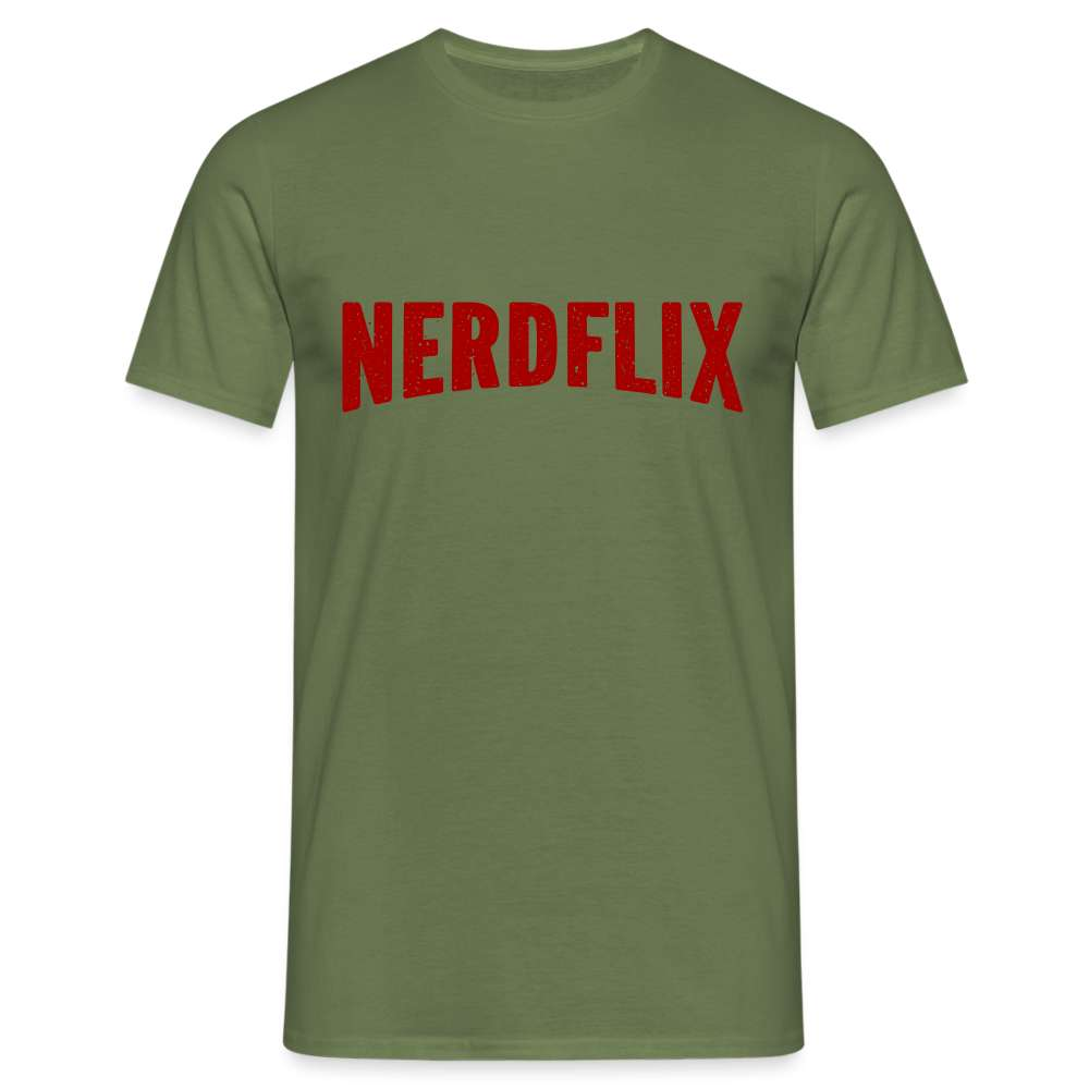 Nerdflix Lustiges Nerd Computer Freak Geschenk T-Shirt - Militärgrün