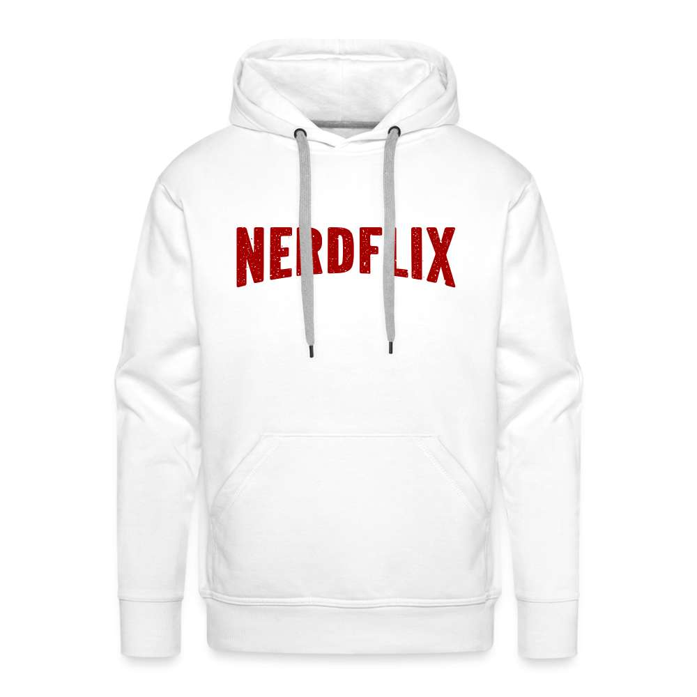 Nerdflix Lustiges Nerd Computer Freak Geschenk Premium Hoodie - weiß