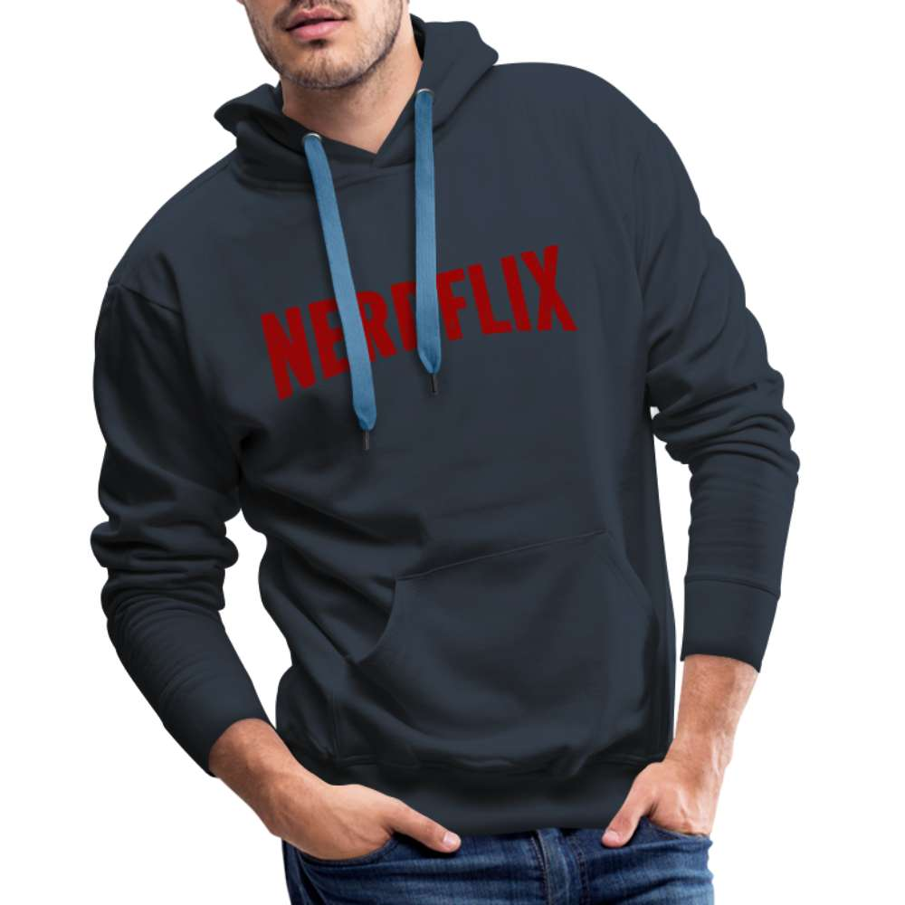 Nerdflix Lustiges Nerd Computer Freak Geschenk Premium Hoodie - Navy