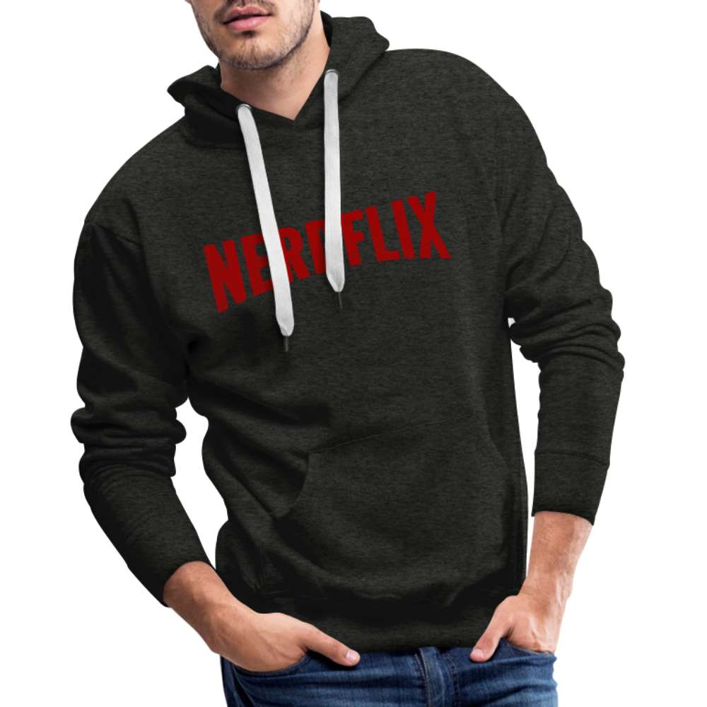 Nerdflix Lustiges Nerd Computer Freak Geschenk Premium Hoodie - Anthrazit