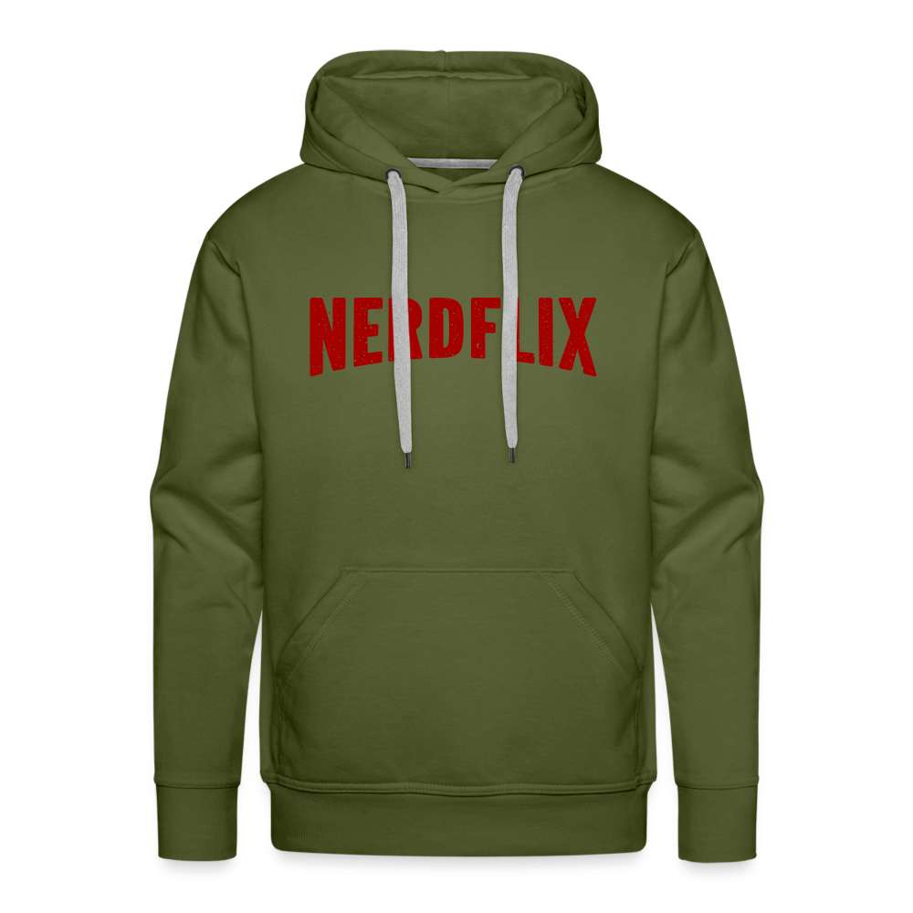 Nerdflix Lustiges Nerd Computer Freak Geschenk Premium Hoodie - Olivgrün