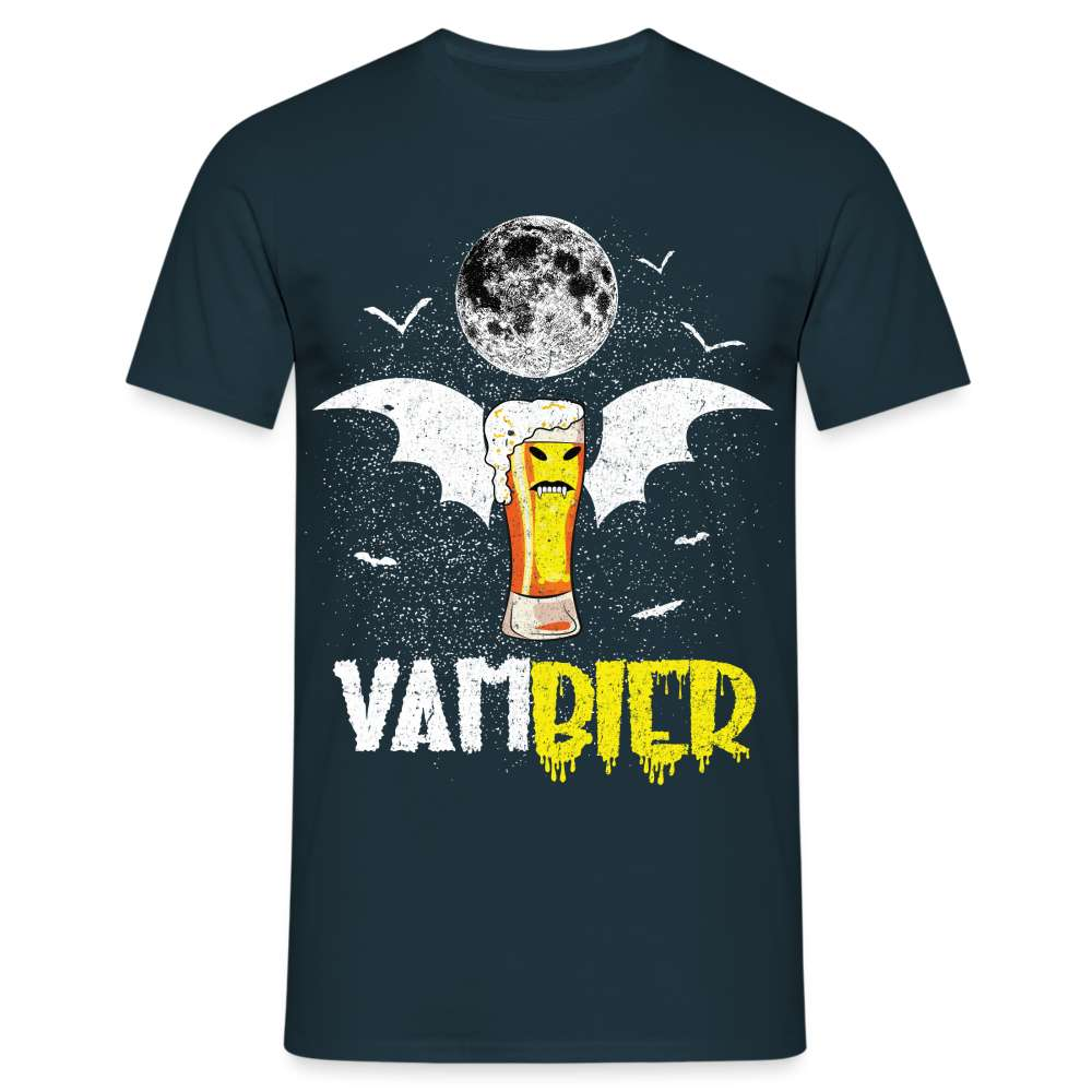Halloween Bier Kostüm Shirt Vampire Vambier Lustiges T-Shirt - Navy