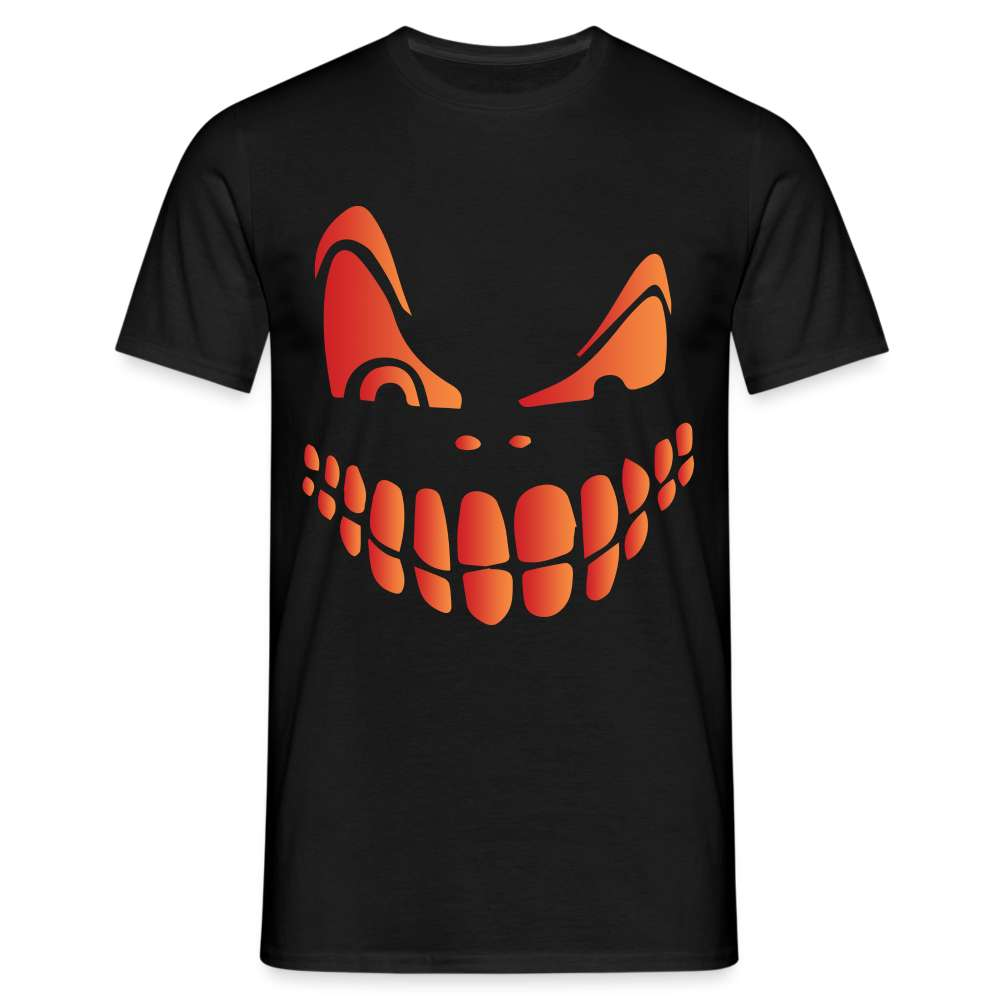 Halloween Kostüm Kürbis Gesicht Lustiges T-Shirt - Schwarz