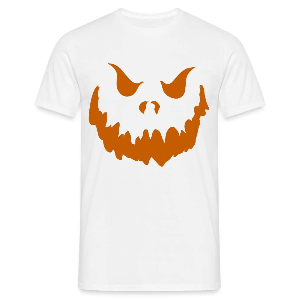 Halloween Kostüm Kürbis Gesicht Lustiges T-Shirt - weiß