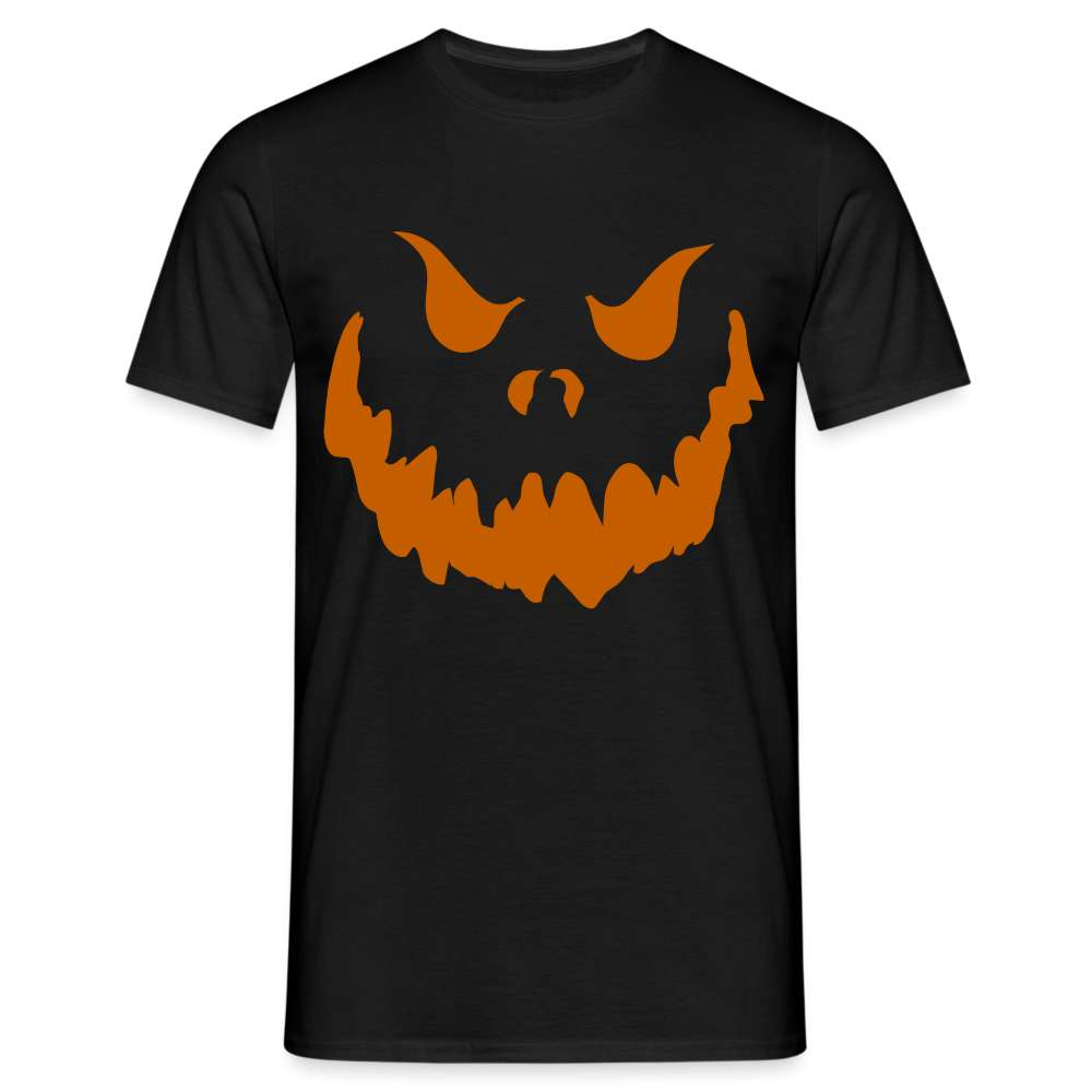 Halloween Kostüm Kürbis Gesicht Lustiges T-Shirt - Schwarz