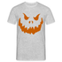 Halloween Kostüm Kürbis Gesicht Lustiges T-Shirt - Grau meliert