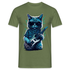 Lustige Coole Katze mit E-Gitarre und Sonnenbrille Witziges T-Shirt - Militärgrün