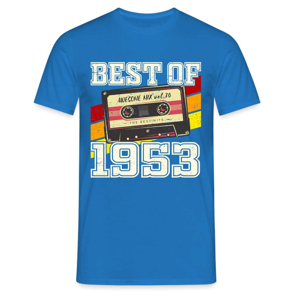 70. Geburtstag Retro Kassette Best of 1953 Geschenk T-Shirt - Royalblau