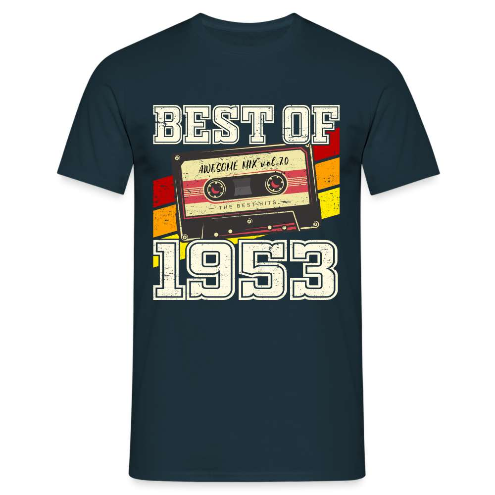 70. Geburtstag Retro Kassette Best of 1953 Geschenk T-Shirt - Navy