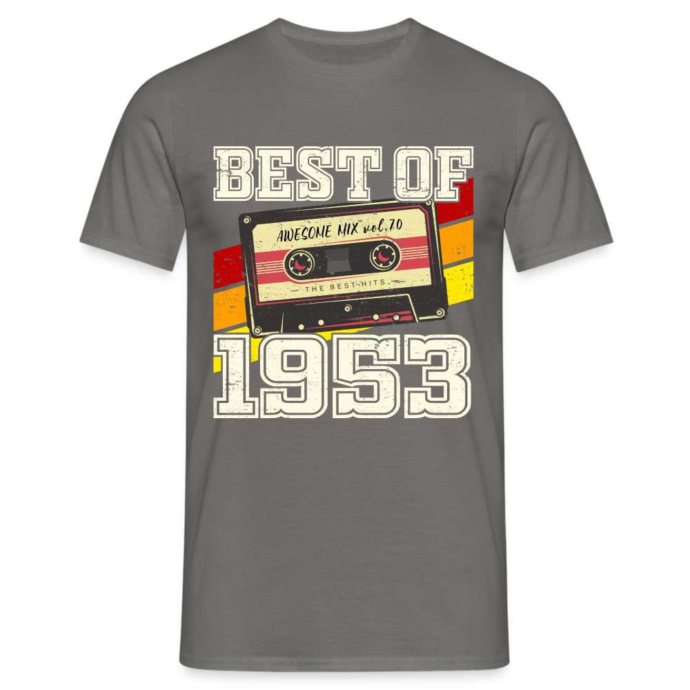 70. Geburtstag Retro Kassette Best of 1953 Geschenk T-Shirt - Graphit