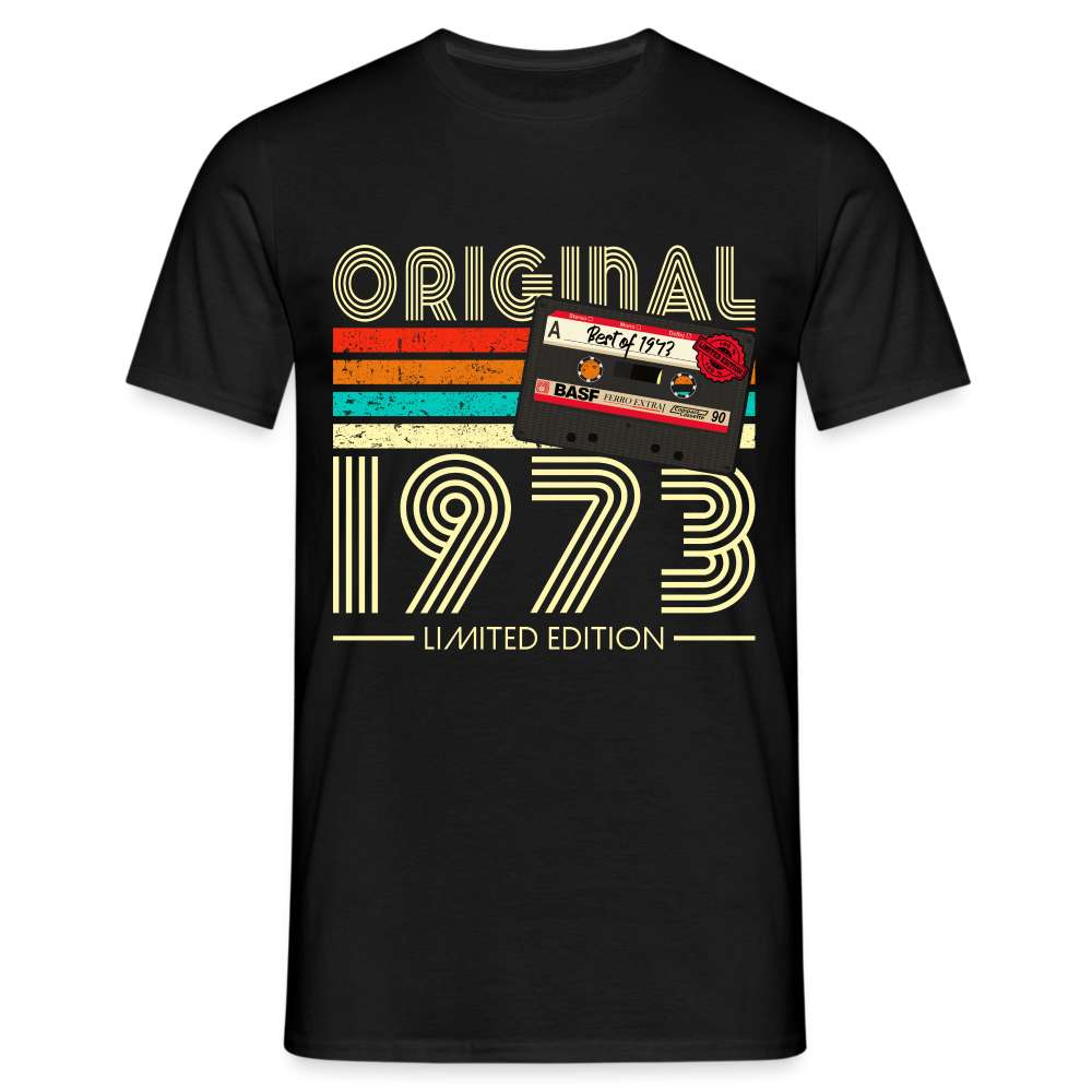 50. Geburtstag Jahrgang 1973 Retro Kassette 80s Limited Edition Geschenk T-Shirt - Schwarz