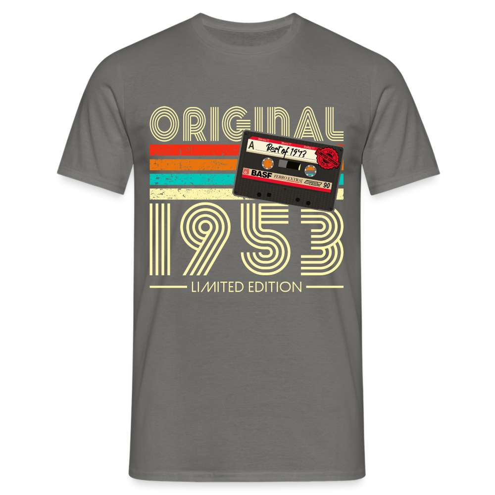 70. Geburtstag Jahrgang 1953 Retro Kassette 80s Limited Edition Geschenk T-Shirt - Graphit