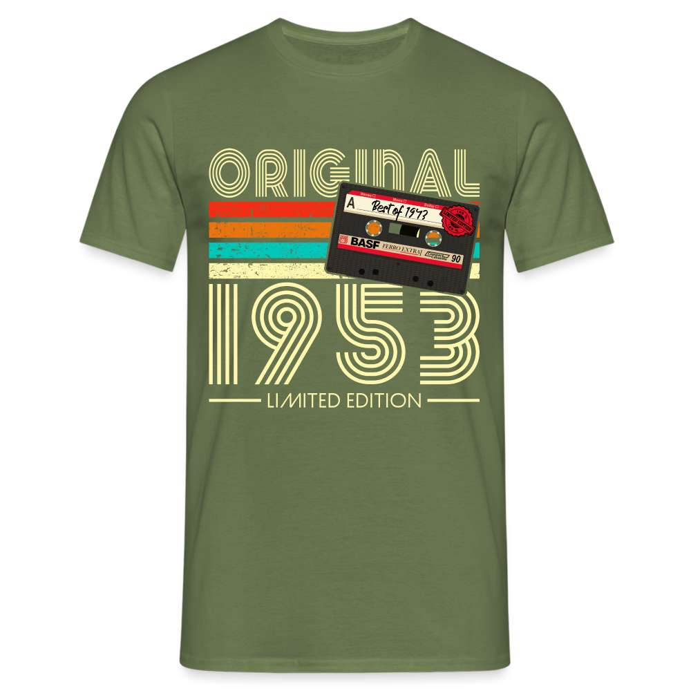 70. Geburtstag Jahrgang 1953 Retro Kassette 80s Limited Edition Geschenk T-Shirt - Militärgrün
