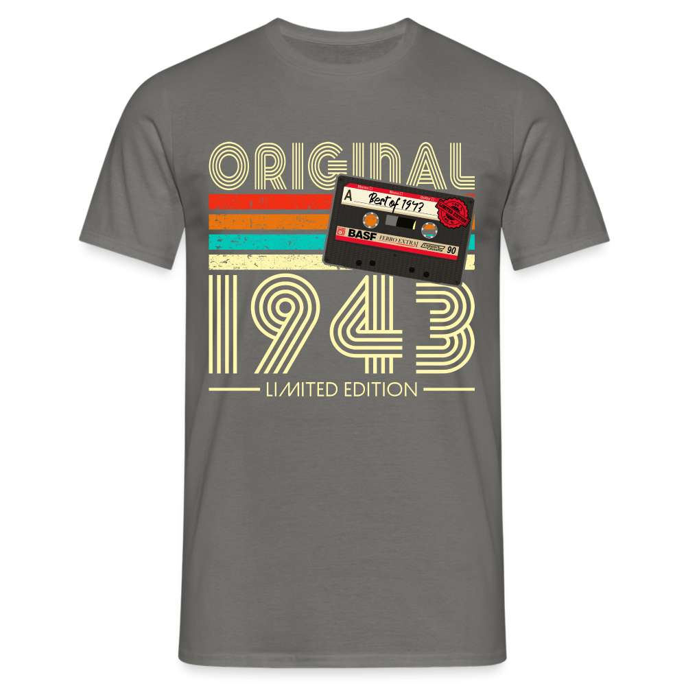 80. Geburtstag Jahrgang 1943 Retro Kassette 80s Limited Edition Geschenk T-Shirt - Graphit