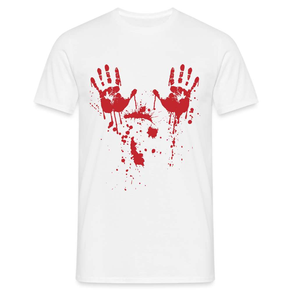 Halloween Blutige Handy Lustiges Halloween T-Shirt - weiß