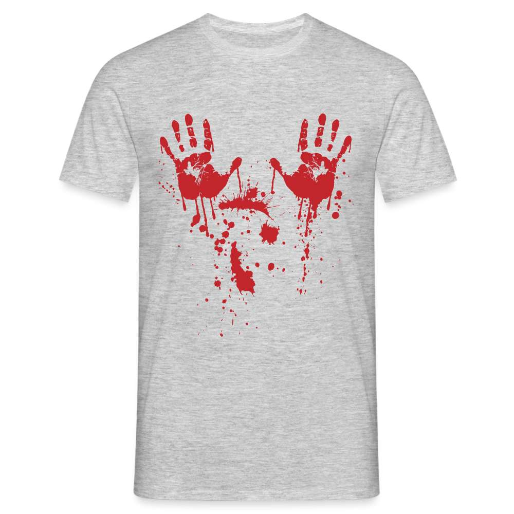 Halloween Blutige Handy Lustiges Halloween T-Shirt - Grau meliert