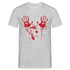 Halloween Blutige Handy Lustiges Halloween T-Shirt - Grau meliert