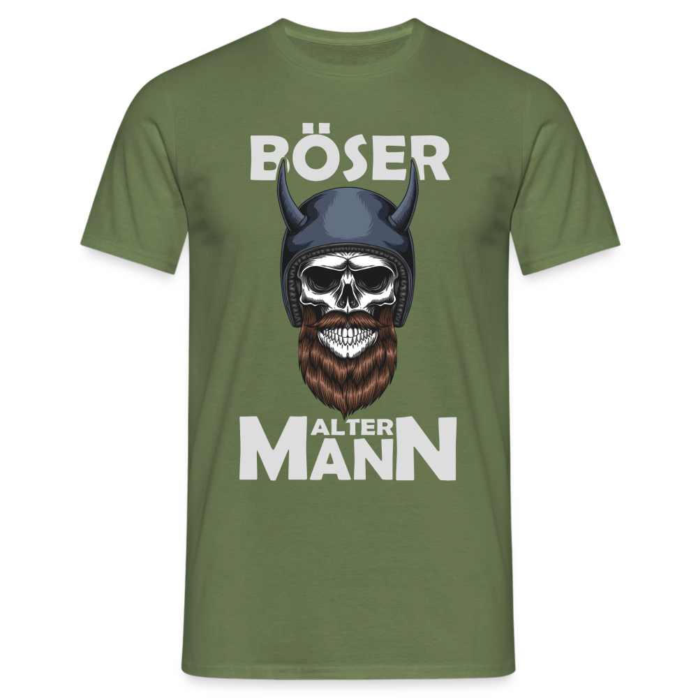 Wikinger Totenkopf Böser Alter Mann T-Shirt - Militärgrün