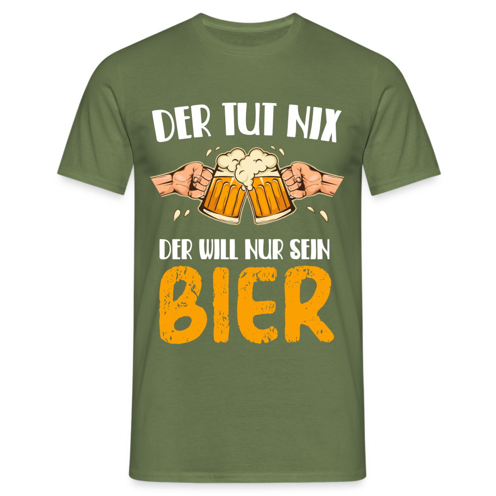 Bierliebhaber Der tut nix der will nur sein Bier Geschenkidee T-Shirt - Militärgrün