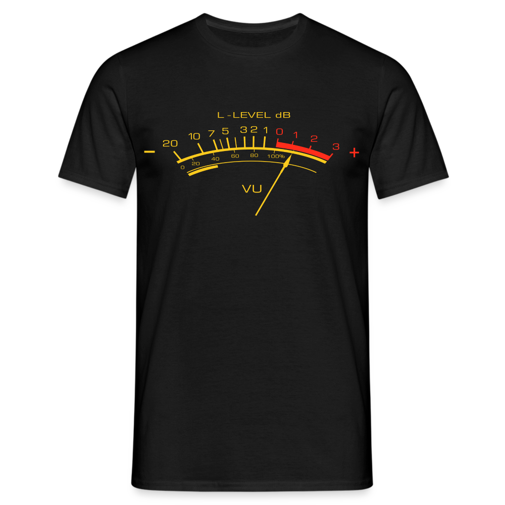 VU Meter Shirt Musik Anlage VU Meter Pegel Anzeige T-Shirt - Schwarz