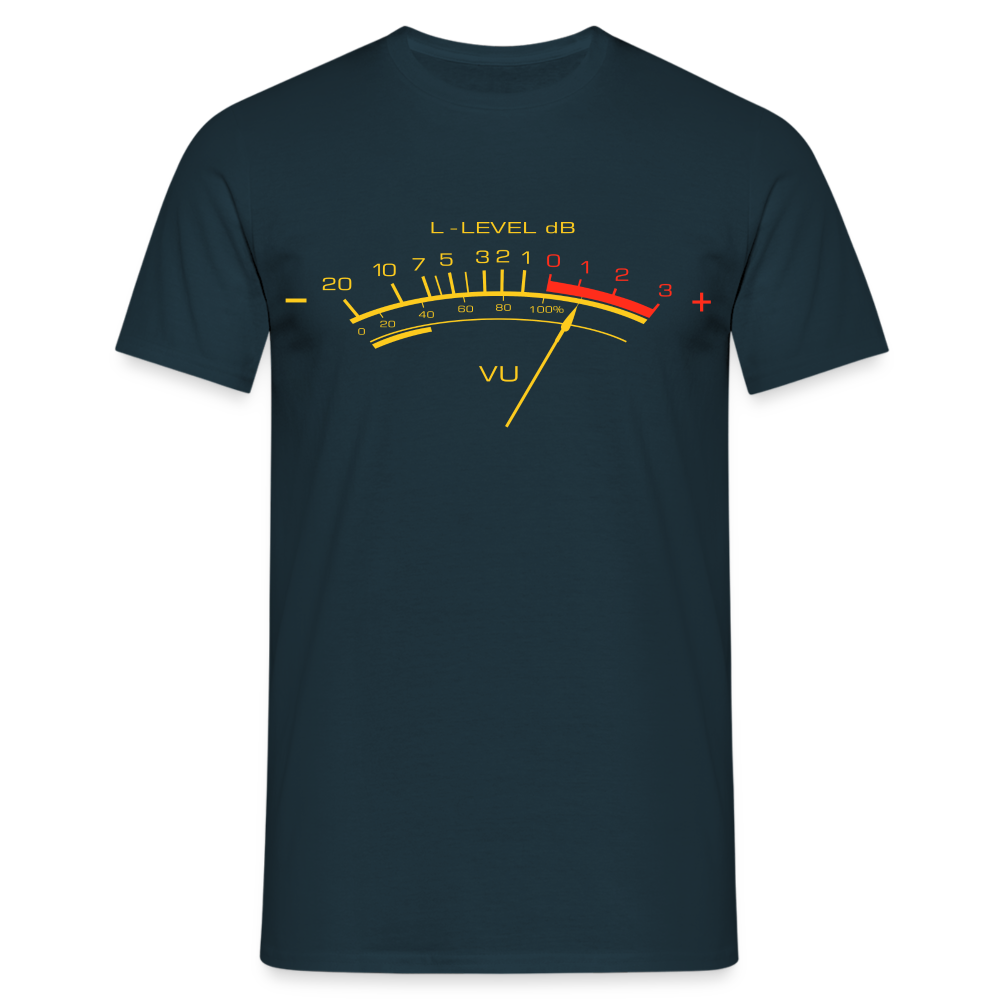 VU Meter Shirt Musik Anlage VU Meter Pegel Anzeige T-Shirt - Navy