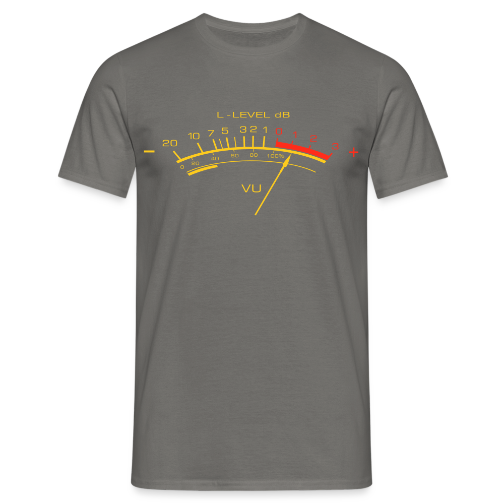 VU Meter Shirt Musik Anlage VU Meter Pegel Anzeige T-Shirt - Graphit