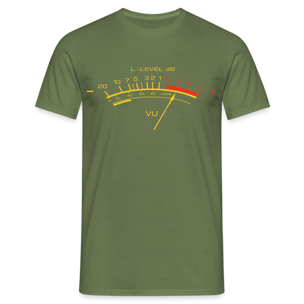 VU Meter Shirt Musik Anlage VU Meter Pegel Anzeige T-Shirt - Militärgrün