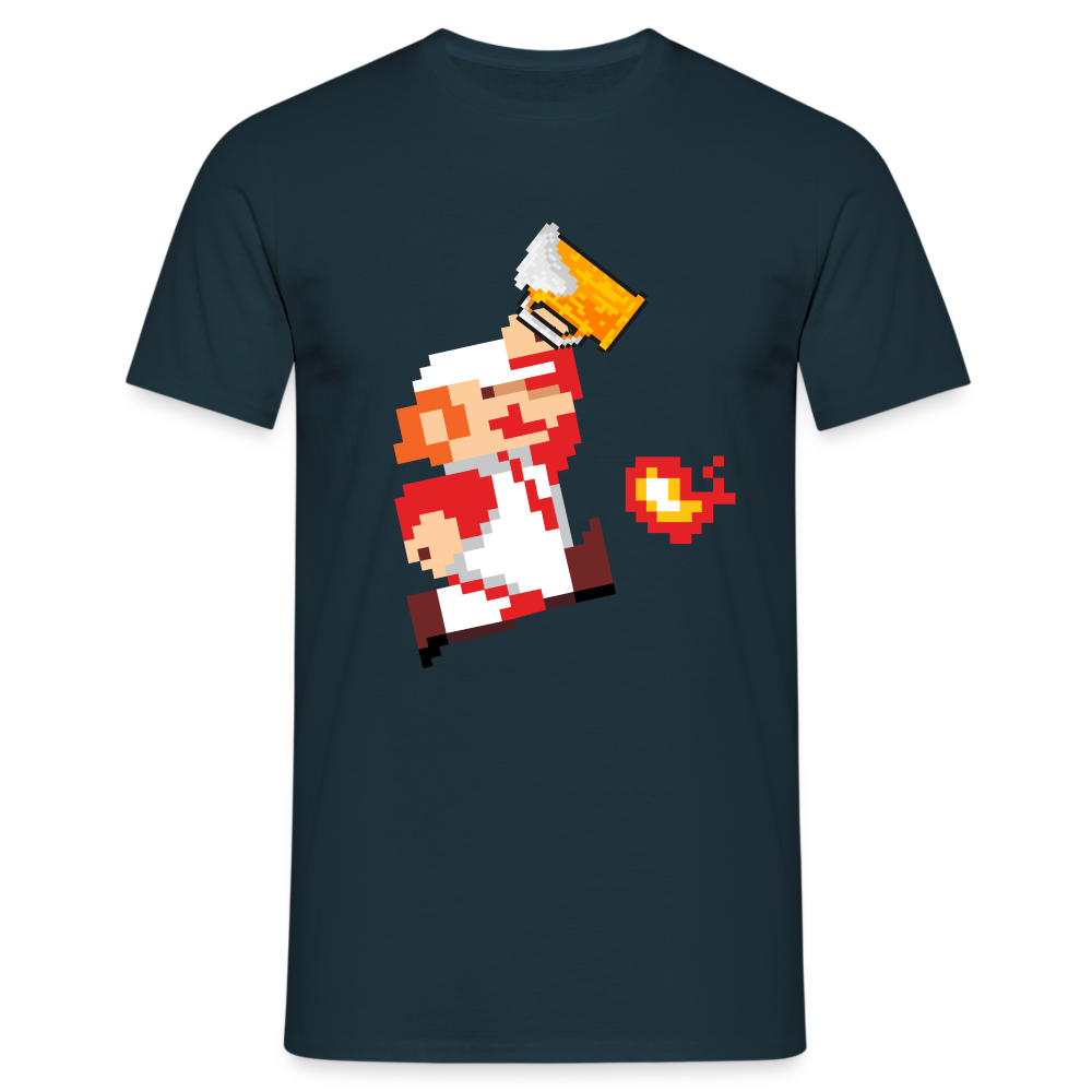 Super Mario Bier Retro Gaming Lustiges T-Shirt - Navy