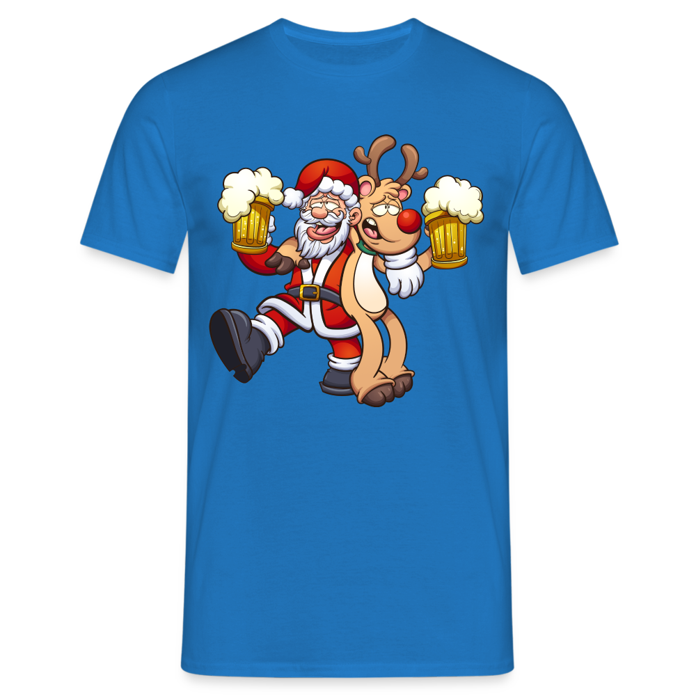 Santa Rentier Bier - Lustiges Weihnachts T-Shirt - Royalblau